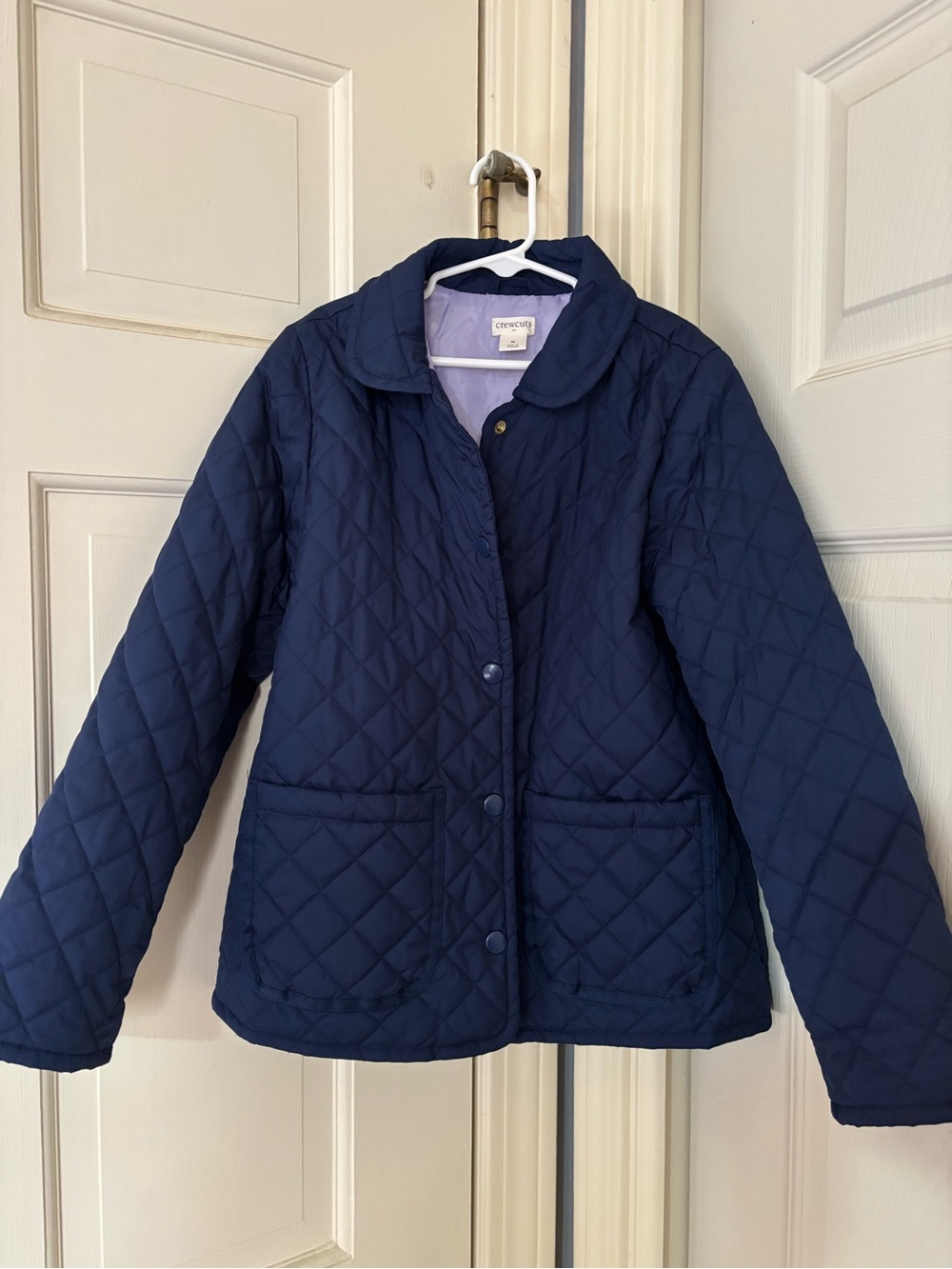 J Crew Factory Girls' Navy Quilted Jacket size M